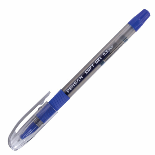 Ручка гелевая с грипом PENSAN "Soft Gel Fine", линия 0,4 мм, синяя фото 5