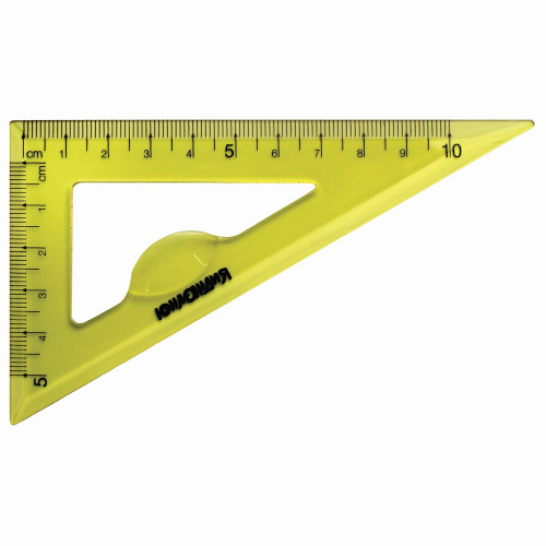 Набор чертежный малый ЮНЛАНДИЯ "START 3D", линейка 15 см, 2 треугол, транспортир, прозрачный, желтый фото 7