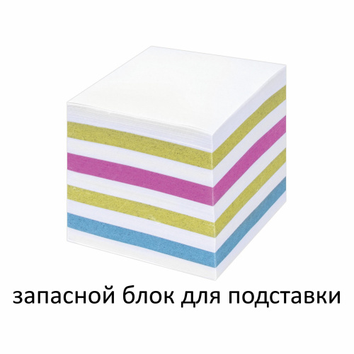 Блок для записей STAFF, непроклеенный, куб 9х9х9 см, цветной, чередование с белым фото 3