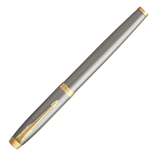 Ручка перьевая PARKER "IM Core Brushed Metal GT", корпус серебристый матовый, синяя фото 3