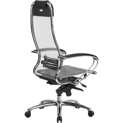 Кресло офисное МЕТТА "SAMURAI" S-1.04, сверхпрочная ткань-сетка, серое фото 5