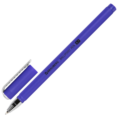 Ручка шариковая BRAUBERG SOFT TOUCH STICK "METALLIC", корпус ассорти, узел 0,7 мм, синяя фото 9