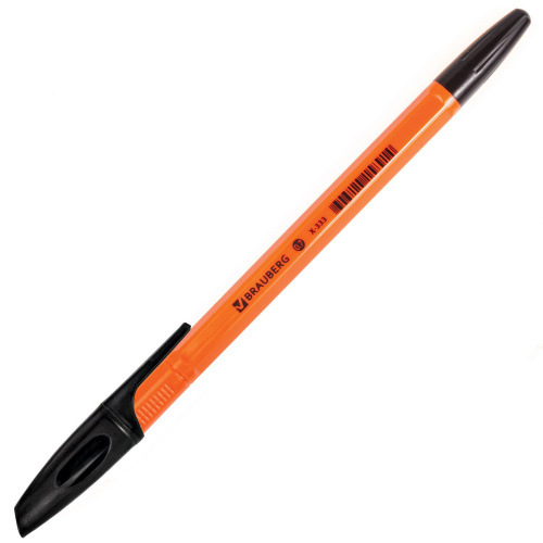 Ручка шариковая BRAUBERG "X-333 Orange", корпус оранжевый, узел 0,7 мм, черная фото 8