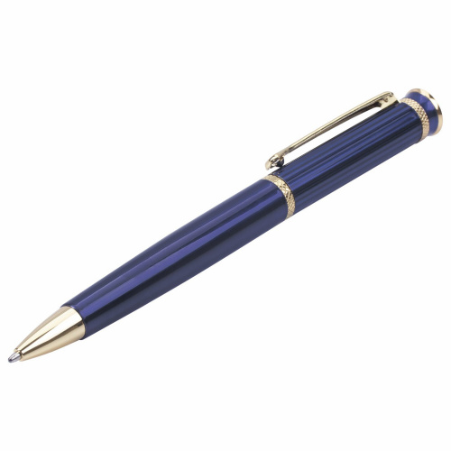 Ручка подарочная шариковая BRAUBERG "Perfect Blue", корпус синий, линия письма 0,7 мм, синяя фото 4