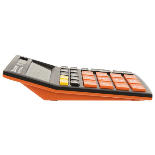 Калькулятор настольный BRAUBERG, 192x143 мм, 12 разрядов, двойное питание, черно-оранжевый фото 6
