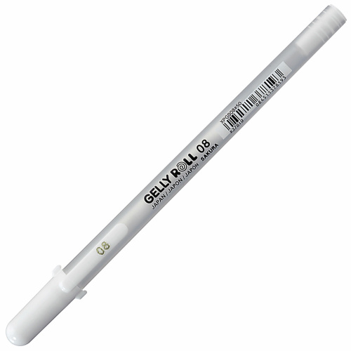 Ручка гелевая SAKURA "Gelly Roll", узел 0,8 мм, линия письма 0,4 мм, белая фото 2