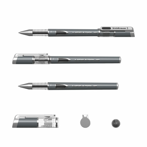 Ручка гелевая ERICH KRAUSE "Megapolis Gel", корпус с печатью, линия письма 0,4 мм,черная фото 4