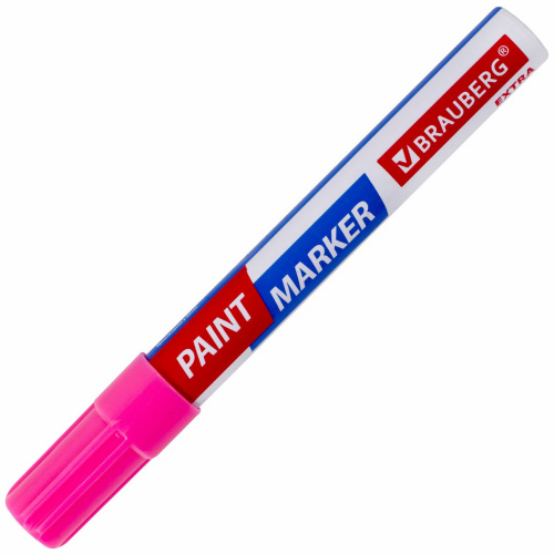 Маркер-краска лаковый BRAUBERG EXTRA (paint marker), 4 мм, розовый фото 4