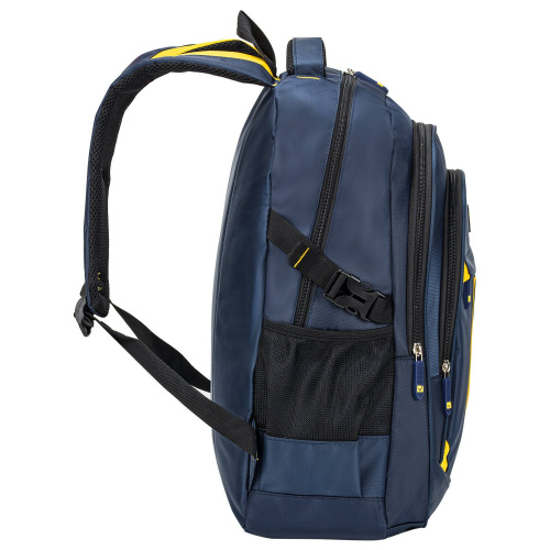 Рюкзак BRAUBERG TITANIUM, 45х28х18см, универсальный, синий, желтые вставки фото 6