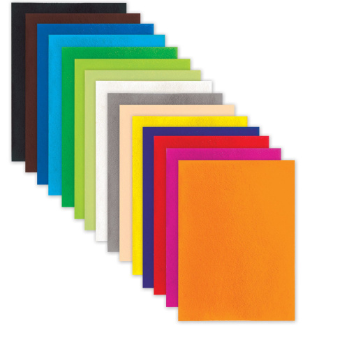 Цветной фетр для творчества ОСТРОВ СОКРОВИЩ, А4, 15 листов, 15 цветов, толщина 2 мм фото 2