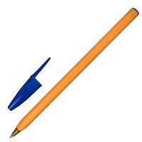 Ручка шариковая STAFF "Basic Orange BP-01", письмо 750 метров, длина корпуса 14 см, синяя