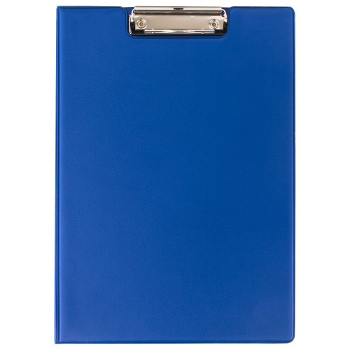 Папка-планшет STAFF, А4, 318х228 мм, с прижимом и крышкой, картон/ПВХ, синяя фото 2