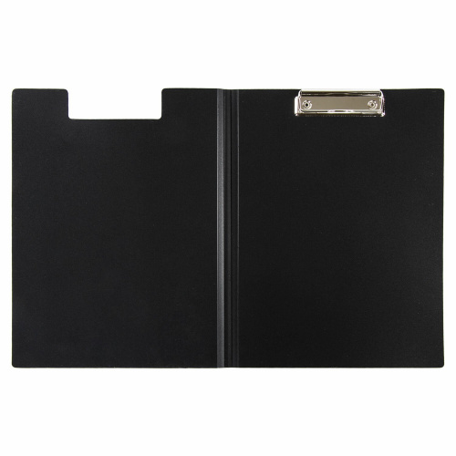 Папка-планшет STAFF, А4, с прижимом и крышкой, пластик, черная фото 4