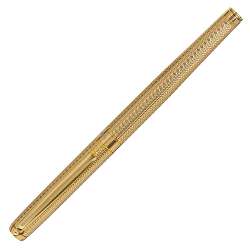 Ручка подарочная перьевая GALANT "VERSUS", корпус золотистый, детали золотистые, синяя фото 10