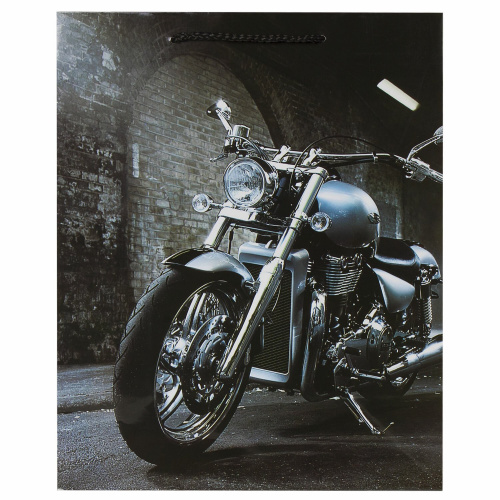 Пакет подарочный ЗОЛОТАЯ СКАЗКА "Мотоцикл", 26x12,7x32,4 см, ламинированный фото 4