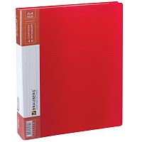 Папка BRAUBERG "Contract", 40 вкладышей, красная, вкладыши-антиблик, 0,7 мм, бизнес-класс