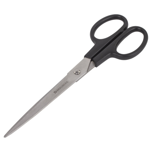 Ножницы BRAUBERG "Standard", 205 мм, черные, классической формы, 2-х сторонняя заточка фото 10