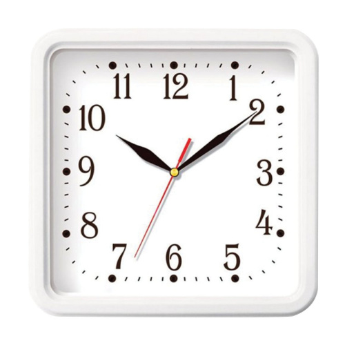 Часы настенные TROYKA, квадрат, 26х26х3,5 см, белые, белая рамка