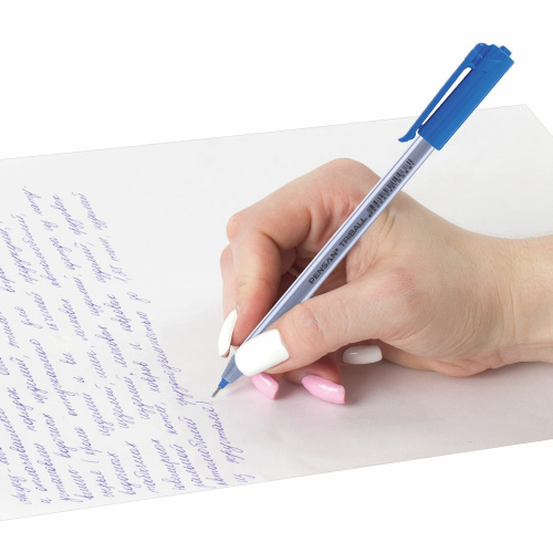 Ручка шариковая масляная PENSAN "Triball", трехгранная, линия письма 0,5 мм, синяя фото 3