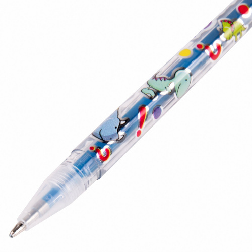 Ручки гелевые ЮНЛАНДИЯ, 12 цветов, неон, корпус с печатью, линия письма 0,5 мм фото 10