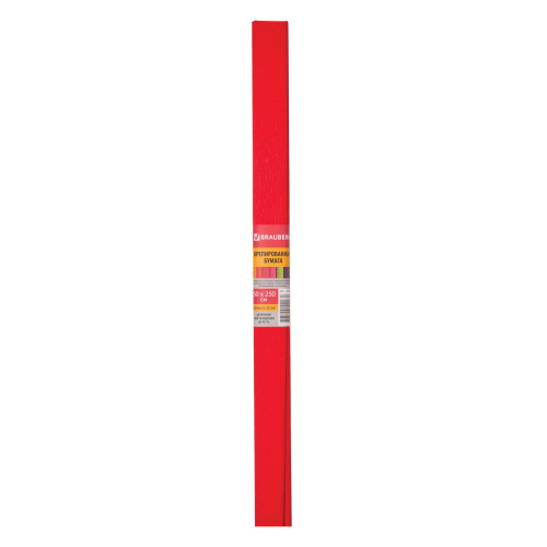 Бумага гофрированная (креповая) BRAUBERG, 32 г/м2, красная, 50х250 см, в рулоне фото 4