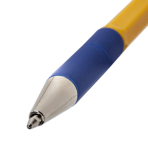 Ручка шариковая с грипом STAFF "Basic BP-14 Orange", линия письма 0,35 мм, синяя фото 5