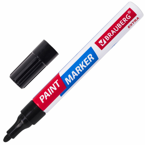 Маркер-краска лаковый BRAUBERG EXTRA (paint marker), 4 мм, черный