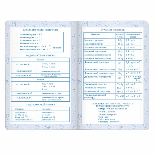 Дневник для музыкальной школы BRAUBERG, 48 л., обложка кожзам гибкая, справочный материал, синий фото 5