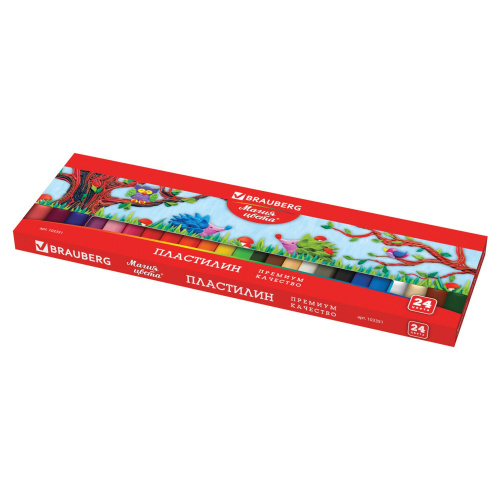 Пластилин классический BRAUBERG "Магия цвета", 24 цв., 500 г, картонная упаковка фото 6