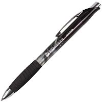 Ручка гелевая автоматическая с грипом BRAUBERG "Jet Gel", печать, линия письма 0,4 мм, черная