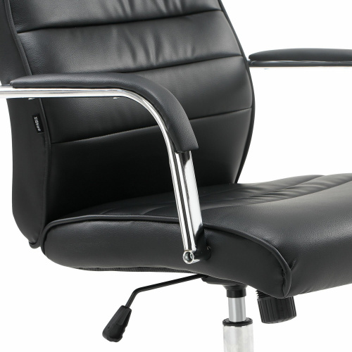 Кресло офисное BRABIX "Stark EX-547", экокожа, хром, черное фото 8