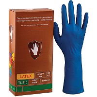 Перчатки латексные смотровые SAFE&CARE High Risk, 25 пар, L (большой), синие