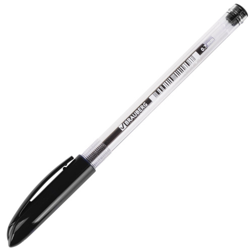 Ручка шариковая масляная BRAUBERG "Rite-Oil", корпус прозрачный, линия письма 0,35 мм, черная фото 2