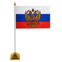 Флаг России BRAUBERG, настольный, 14х21 см, с гербом