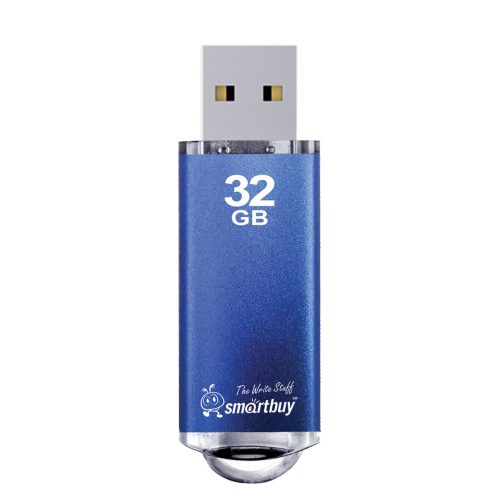 Флеш-диск SMARTBUY V-Cut, 32 GB, USB 2.0, металлический корпус, синий фото 2