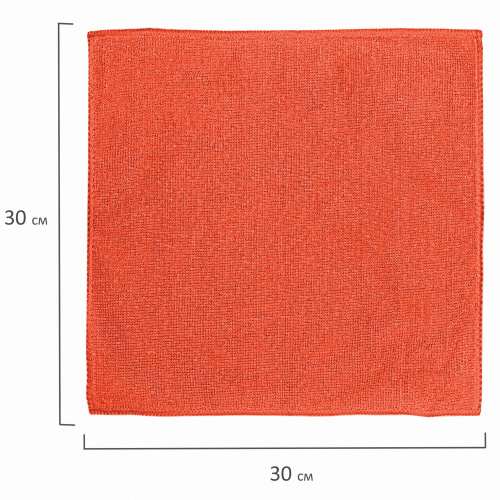 Салфетка универсальная, микрофибра LAIMA, 30х30 см, оранжевая фото 5