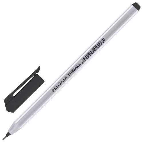 Ручка шариковая масляная PENSAN "Triball", трехгранная, линия письма 0,5 мм, черная фото 2