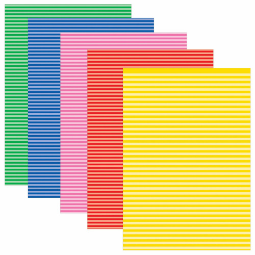 Цветная бумага ОСТРОВ СОКРОВИЩ "Полоски", А4, самоклеящаяся, 5 л., 5 цв., 80 г/м2, 210х297 мм фото 6