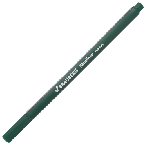 Ручка капиллярная (линер) BRAUBERG "Aero", трехгранная, линия письма 0,4 мм, темно-зеленая фото 4