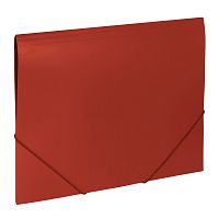 Папка на резинках BRAUBERG "Office", до 300 листов, 500 мкм, красная