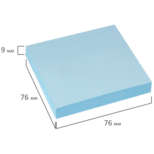 Блок самоклеящийся (стикеры) BRAUBERG, 76х76 мм, 100 л., голубой фото 5