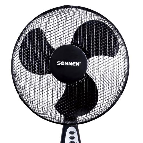 Вентилятор напольный SONNEN FS40-A55, d=40 см, 45 Вт, 3 скоростных режима, таймер, черный фото 4