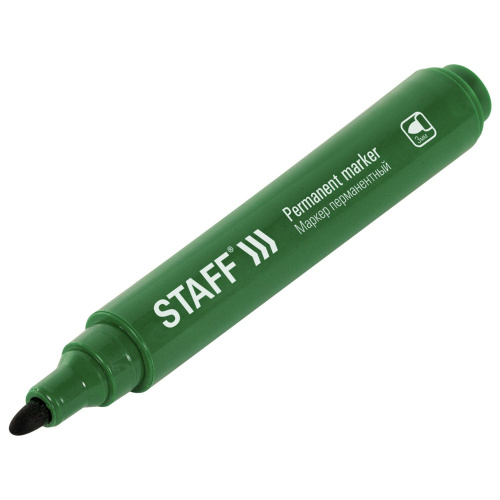 Маркер перманентный STAFF "Basic Budget PM-125", круглый наконечник 3 мм, зеленый фото 7