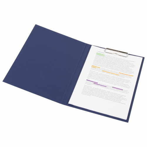 Папка-планшет STAFF "EVERYDAY", А4, с прижимом и крышкой, картон/бумвинил, синяя фото 4