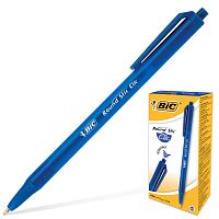 Ручка шариковая автоматическая BIC "Round Stic Clic", корпус тонированный, синяя