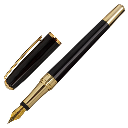 Ручка подарочная перьевая GALANT "LUDUS", корпус черный, детали золотистые, узел 0,8 мм фото 10