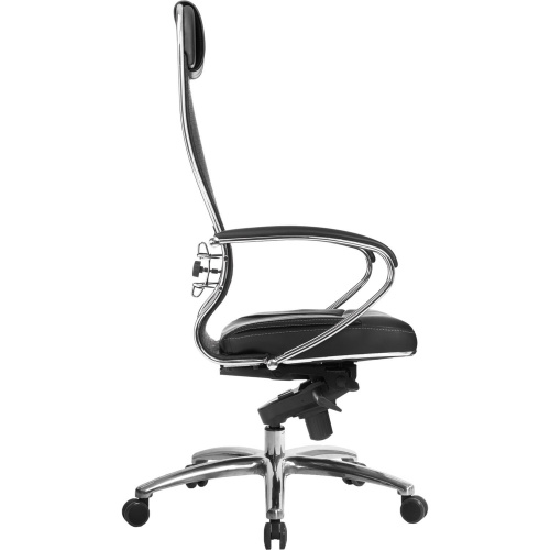 Кресло офисное МЕТТА "SAMURAI" SL-1.04, сверхпрочная ткань-сетка/кожа, черное фото 7