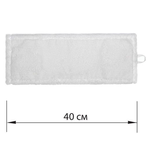 Насадка плоская для швабры/держателя LAIMA EXPERT, 40 см, уши/карманы, микрофибра