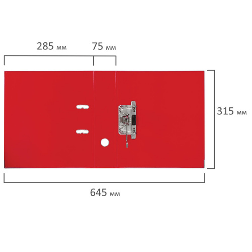 Папка-регистратор BRAUBERG "EXTRA", 75 мм, красная, двустороннее покрытие пластик, металлич уголок фото 8