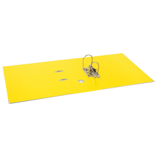 Папка-регистратор BRAUBERG "EXTRA", 75 мм, желтая, двустороннее покрытие пластик, металлич уголок фото 7